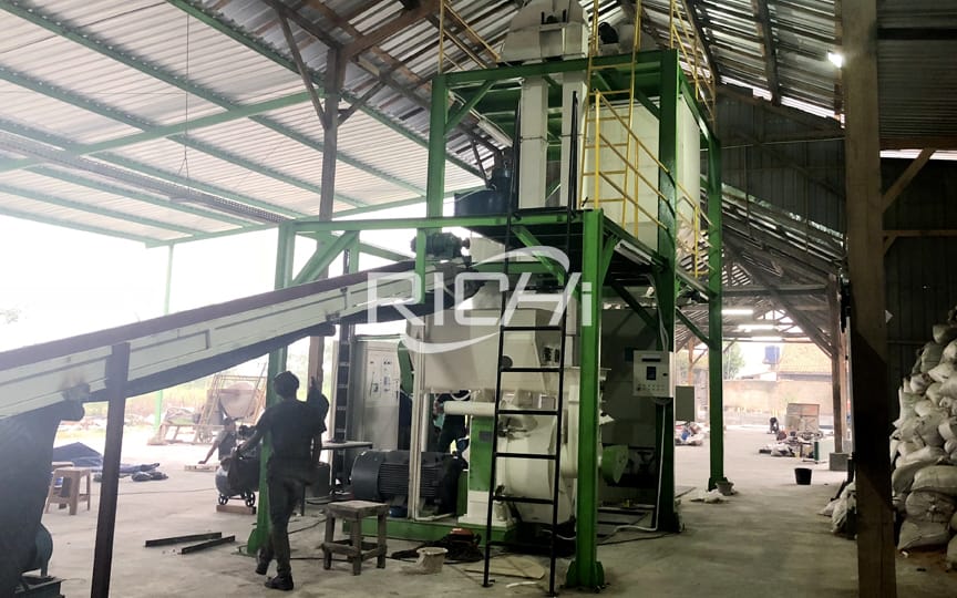 1-2TPH capacity new technology wood pellet manufacturing plant project in Indonesia